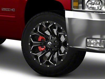 Fuel Wheels Assault Gloss Black Milled 8-Lug Wheel; 20x9; 20mm Offset (07-10 Silverado 3500 HD SRW)