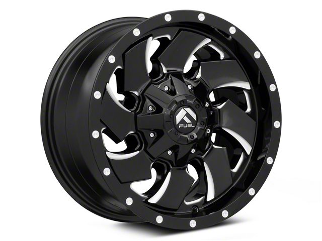 Fuel Wheels Cleaver Gloss Black Milled 8-Lug Wheel; 20x10; -18mm Offset (20-24 Silverado 3500 HD SRW)