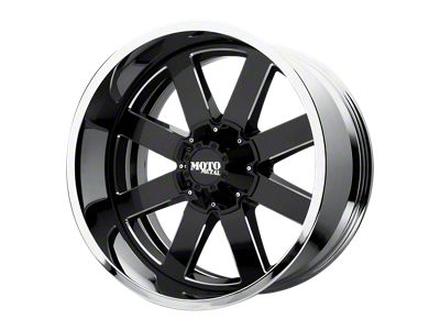 Fuel Wheels Contra Gloss Black Milled 8-Lug Wheel; 24x12; -44mm Offset (07-10 Silverado 3500 HD SRW)