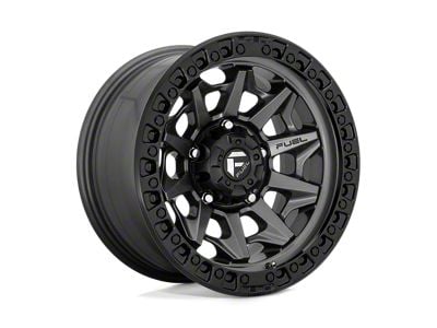 Fuel Wheels Covert Matte Gunmetal with Black Bead Ring 8-Lug Wheel; 18x9; 1mm Offset (07-10 Silverado 3500 HD SRW)