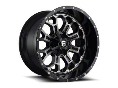 Fuel Wheels Crush Gloss Black Machined Double Dark Tint 8-Lug Wheel; 18x9; 1mm Offset (20-24 Silverado 3500 HD SRW)