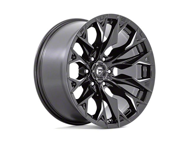 Fuel Wheels Flame Gloss Black Milled 8-Lug Wheel; 20x9; 1mm Offset (07-10 Silverado 3500 HD SRW)