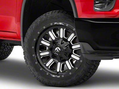 Fuel Wheels Hammer Gloss Black Milled 8-Lug Wheel; 20x10; -18mm Offset (20-25 Silverado 3500 HD SRW)