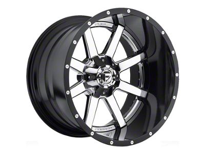 Fuel Wheels Maverick Chrome with Gloss Black Lip 8-Lug Wheel; 20x12; -44mm Offset (07-10 Silverado 3500 HD SRW)