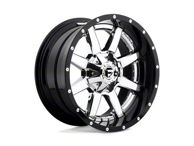 Fuel Wheels Maverick Chrome with Gloss Black Lip 8-Lug Wheel; 22x10; -13mm Offset (07-10 Silverado 3500 HD SRW)