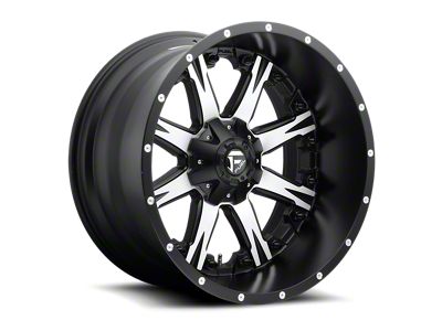 Fuel Wheels Nutz Matte Black Machined 8-Lug Wheel; 20x10; -12mm Offset (20-25 Silverado 3500 HD SRW)