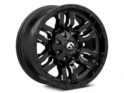 Fuel Wheels Sledge Gloss Black Milled 8-Lug Wheel; 18x9; 1mm Offset (20-24 Silverado 3500 HD SRW)