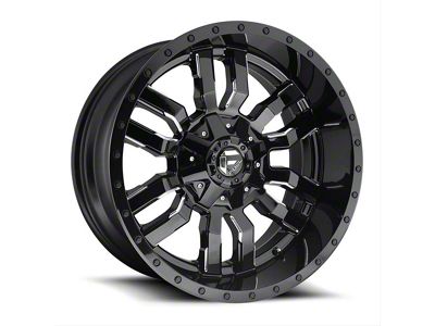 Fuel Wheels Sledge Gloss Black Milled 8-Lug Wheel; 22x12; -44mm Offset (20-25 Silverado 3500 HD SRW)