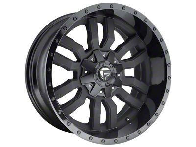 Fuel Wheels Sledge Matte Black with Gloss Black Lip 8-Lug Wheel; 18x9; 20mm Offset (20-24 Silverado 3500 HD SRW)