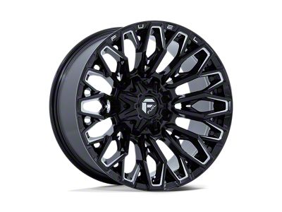 Fuel Wheels Strike Gloss Black Milled 8-Lug Wheel; 20x9; 1mm Offset (07-10 Silverado 3500 HD SRW)