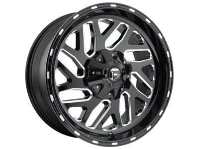 Fuel Wheels Triton Gloss Black Milled 8-Lug Wheel; 20x10; -18mm Offset (20-24 Silverado 3500 HD SRW)