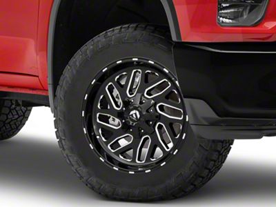 Fuel Wheels Triton Gloss Black Milled 8-Lug Wheel; 20x9; 20mm Offset (20-25 Silverado 3500 HD SRW)