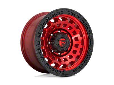 Fuel Wheels Zephyr Candy Red with Black Bead Ring 8-Lug Wheel; 20x9; 1mm Offset (07-10 Silverado 3500 HD SRW)