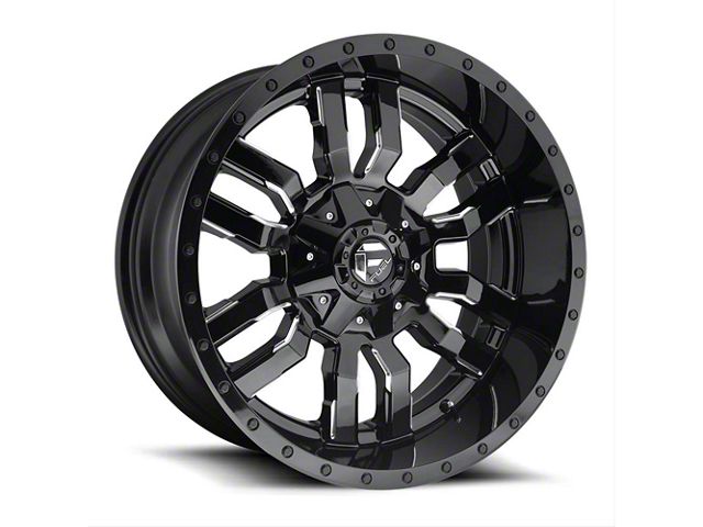Fuel Wheels Sledge Gloss Black Milled 6-Lug Wheel; 24x14; -75mm Offset (14-18 Silverado 1500)