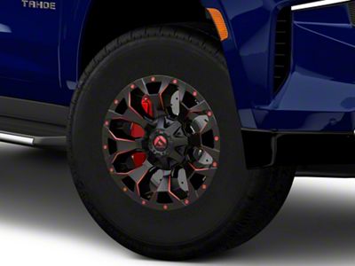 Fuel Wheels Assault Matte Black Red Milled 6-Lug Wheel; 17x9; -12mm Offset (21-24 Tahoe)