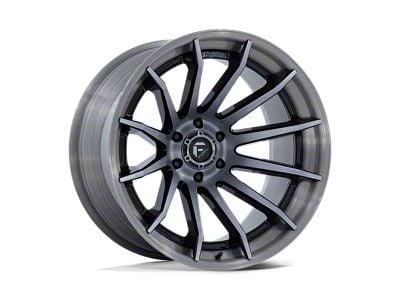 Fuel Wheels Burn Gloss Black with Brushed Gray Tint Face and Lip 6-Lug Wheel; 20x9; 1mm Offset (21-25 Tahoe)