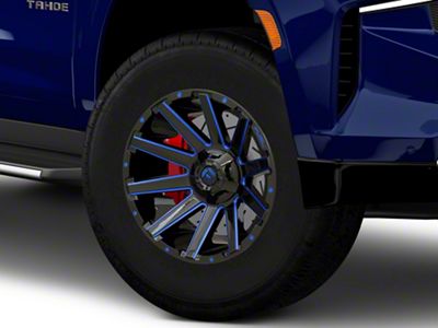 Fuel Wheels Contra Gloss Black with Blue Tinted Clear 6-Lug Wheel; 18x9; 1mm Offset (21-25 Tahoe)