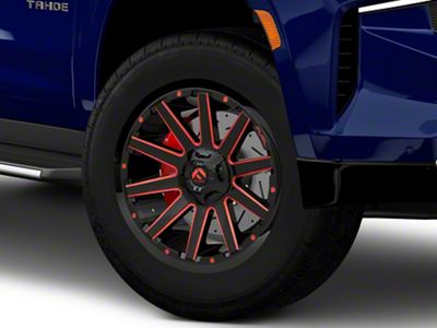 Fuel Wheels Contra Gloss Black with Red Tinted Clear 6-Lug Wheel; 18x9; -12mm Offset (21-25 Tahoe)