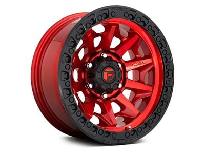 Fuel Wheels Covert Candy Red with Black Bead Ring 6-Lug Wheel; 17x9; -12mm Offset (15-20 Tahoe)