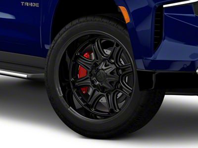 Fuel Wheels Darkstar Matte Black with Gloss Black Lip 6-Lug Wheel; 22x9; 1mm Offset (21-25 Tahoe)