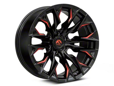 Fuel Wheels Flame Gloss Black Milled with Red Accents 6-Lug Wheel; 20x10; -18mm Offset (21-25 Tahoe)