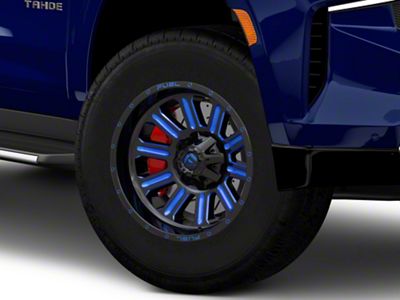 Fuel Wheels Hardline Gloss Black with Blue Tinted Clear 6-Lug Wheel; 18x9; -12mm Offset (21-26 Tahoe)