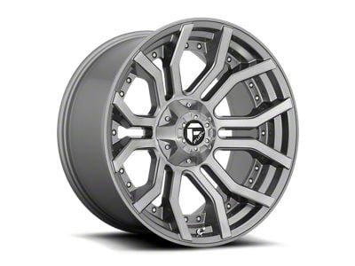 Fuel Wheels Rage Platinum Brushed Gunmetal Tinted Clear 6-Lug Wheel; 24x12; -44mm Offset (21-25 Tahoe)