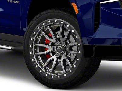 Fuel Wheels Rebel Matte Gunmetal with Black Bead Ring 6-Lug Wheel; 22x9; 20mm Offset (21-25 Tahoe)