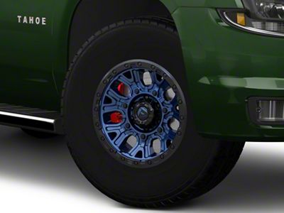 Fuel Wheels Traction Dark Blue with Black Ring 6-Lug Wheel; 17x9; 1mm Offset (15-20 Tahoe)