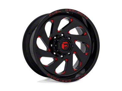Fuel Wheels Vortex Gloss Black with Red Tinted Clear 6-Lug Wheel; 20x10; -18mm Offset (21-25 Tahoe)