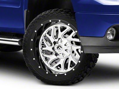 Fuel Wheels Triton Chrome with Gloss Black Lip 6-Lug Wheel; 22x10; -13mm Offset (07-13 Sierra 1500)