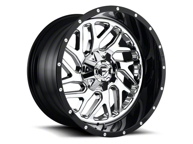 Fuel Wheels Triton Chrome with Gloss Black Lip 6-Lug Wheel; 22x14; -70mm Offset (99-06 Silverado 1500)