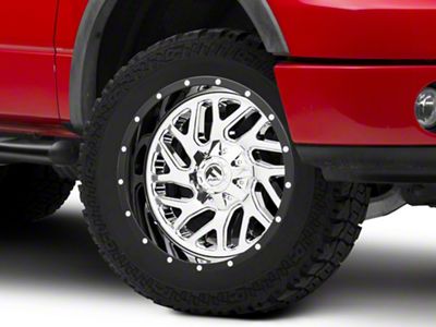 Fuel Wheels Triton Chrome with Gloss Black Lip 6-Lug Wheel; 20x12; -44mm Offset (04-08 F-150)