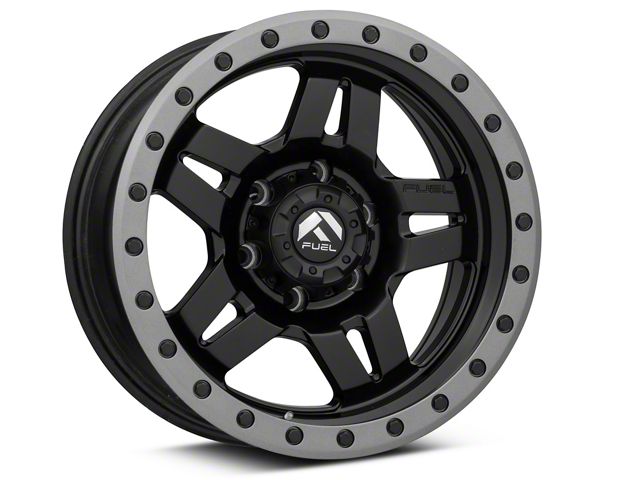 Fuel Wheels Anza Matte Black with Anthracite Ring 6-Lug Wheel; 17x8.5; -6mm Offset (21-24 Yukon)