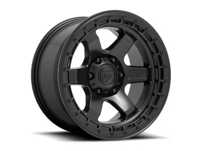 Fuel Wheels Block Matte Black with Black Ring 6-Lug Wheel; 18x9; -12mm Offset (21-25 Yukon)