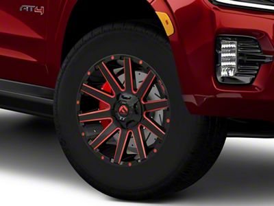 Fuel Wheels Contra Gloss Black with Red Tinted Clear 6-Lug Wheel; 18x9; -12mm Offset (21-25 Yukon)