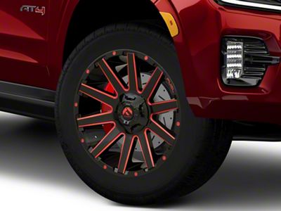 Fuel Wheels Contra Gloss Black with Red Tinted Clear 6-Lug Wheel; 20x9; 2mm Offset (21-25 Yukon)
