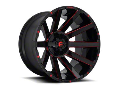 Fuel Wheels Contra Gloss Black Red Tinted Clear 6-Lug Wheel; 24x12; -44mm Offset (21-24 Yukon)