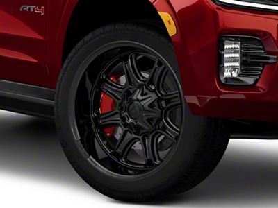 Fuel Wheels Darkstar Matte Black with Gloss Black Lip 6-Lug Wheel; 22x10; 10mm Offset (21-26 Yukon)