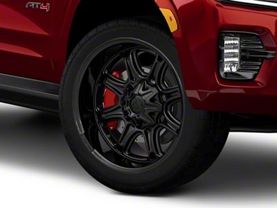 Fuel Wheels Darkstar Matte Black with Gloss Black Lip 6-Lug Wheel; 22x9; 1mm Offset (21-25 Yukon)