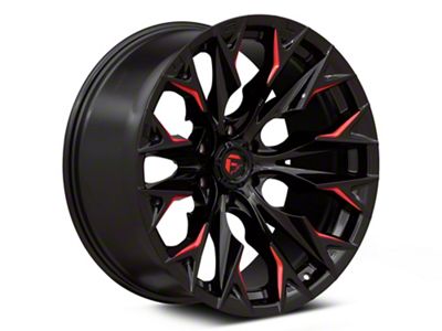Fuel Wheels Flame Gloss Black Milled with Candy Red 6-Lug Wheel; 20x9; 1mm Offset (21-25 Yukon)