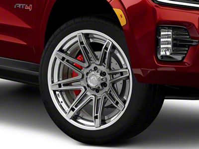 Fuel Wheels Fusion Forged Brawl Platinum with Chrome Lip 6-Lug Wheel; 24x12; -44mm Offset (21-25 Yukon)
