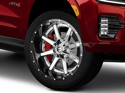 Fuel Wheels Maverick Chrome with Gloss Black Lip 6-Lug Wheel; 22x14; -70mm Offset (21-25 Yukon)