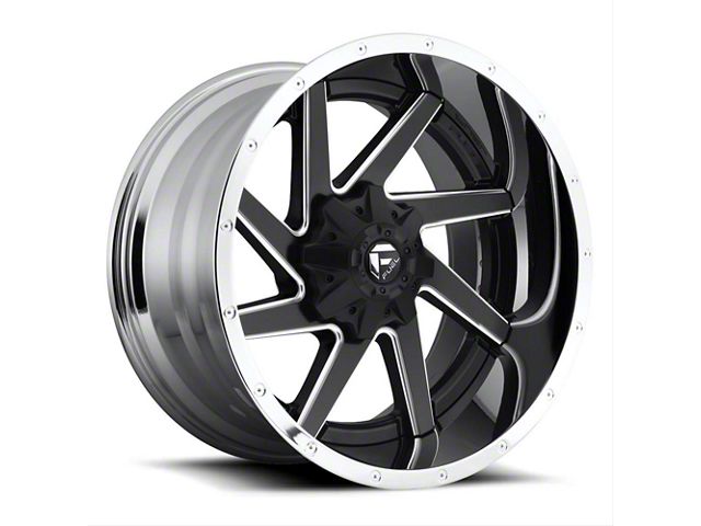 Fuel Wheels Renegade Matte Black with Chrome Lip 6-Lug Wheel; 20x12; -44mm Offset (21-24 Yukon)