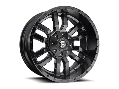 Fuel Wheels Sledge Gloss and Matte Black 6-Lug Wheel; 18x9; -12mm Offset (21-25 Yukon)