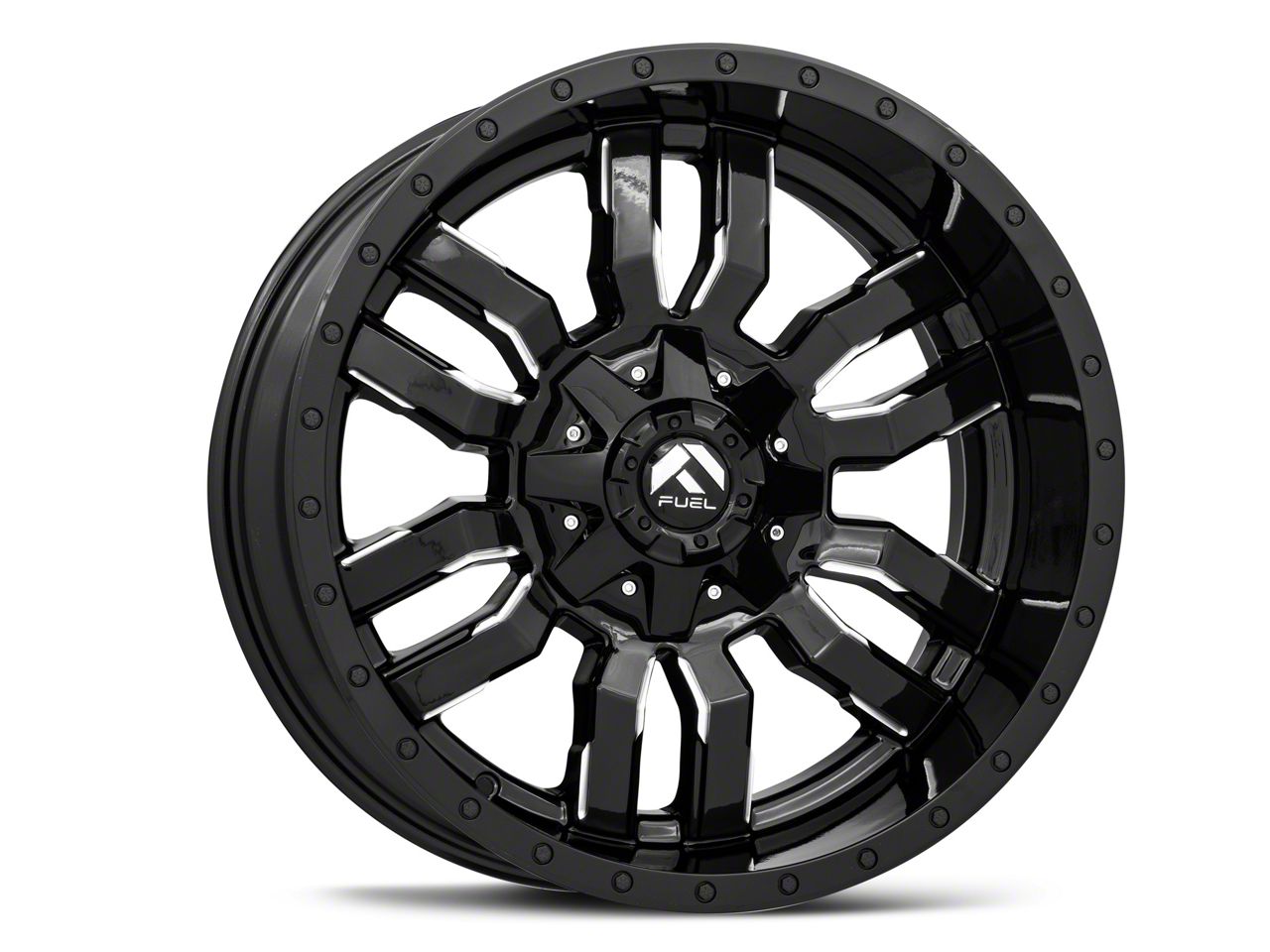 Fuel Wheels Yukon Sledge Gloss Black Milled 6Lug Wheel; 20x9; 1mm