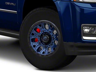 Fuel Wheels Traction Dark Blue with Black Ring 6-Lug Wheel; 17x9; 1mm Offset (15-20 Yukon)