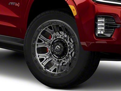 Fuel Wheels Traction Matte Gunmetal with Black Ring 6-Lug Wheel; 20x10; -18mm Offset (21-25 Yukon)