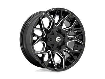 Fuel Wheels Twitch Glossy Black Milled 6-Lug Wheel; 22x10; -18mm Offset (21-25 Yukon)