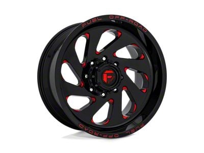 Fuel Wheels Vortex Gloss Black with Red Tinted Clear 6-Lug Wheel; 20x12; -44mm Offset (21-25 Yukon)